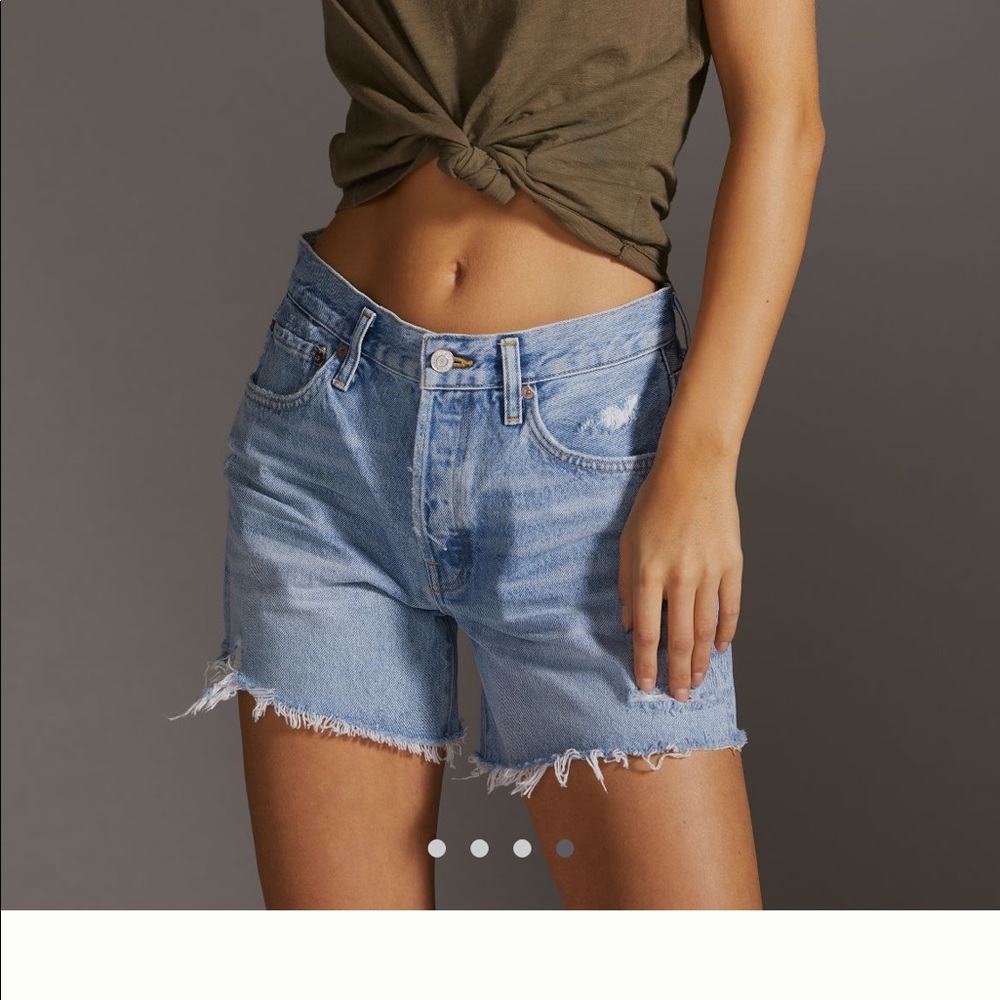 AGOLDE long parker denim shorts